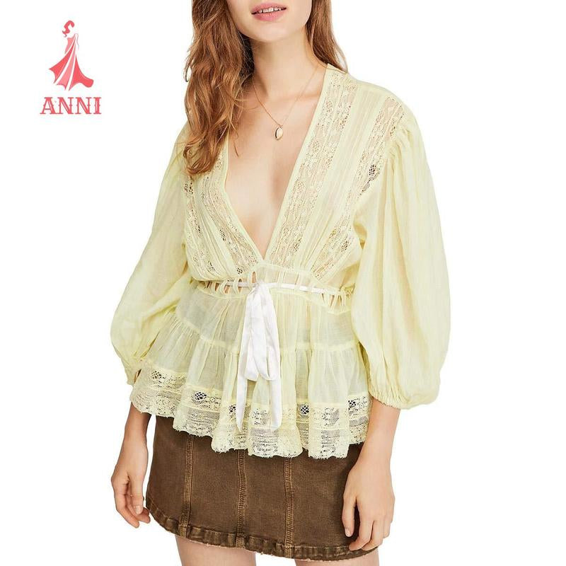 ANNI Tie-Dye T-Shirt Collection - Blue White Light Green S M L XL - 5% Elastane 95% Polyester - Fall Fashion - Stylish Comfortable Trendy Casual Wear Fashion Womenswear Blouse Top