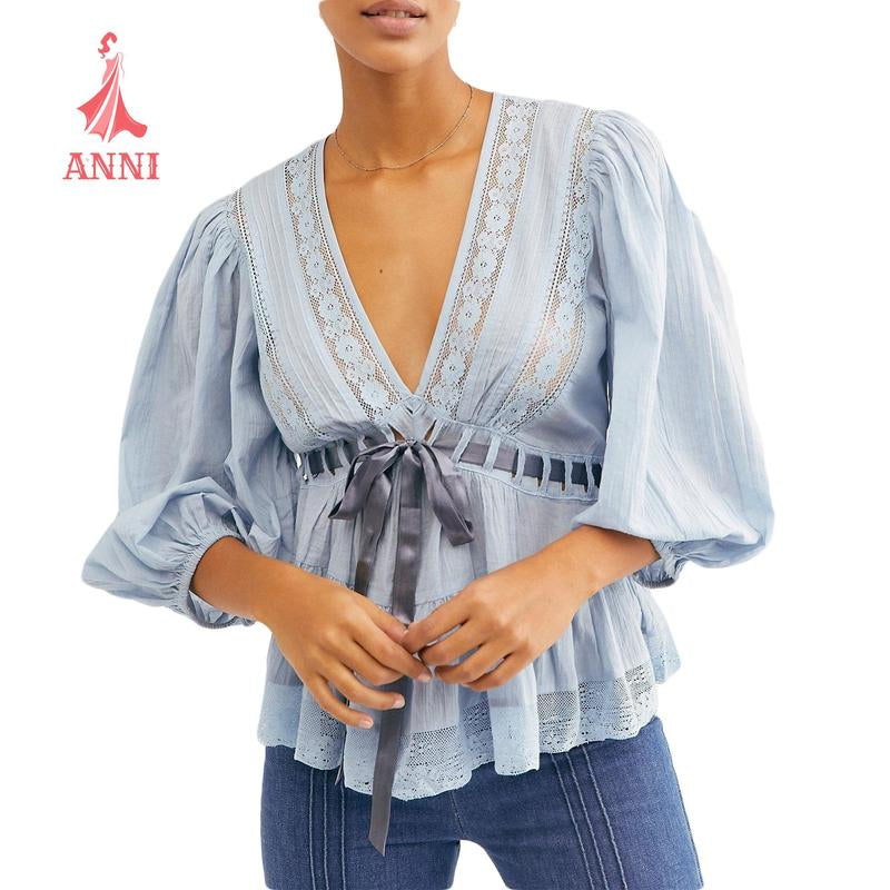ANNI Tie-Dye T-Shirt Collection - Blue White Light Green S M L XL - 5% Elastane 95% Polyester - Fall Fashion - Stylish Comfortable Trendy Casual Wear Fashion Womenswear Blouse Top
